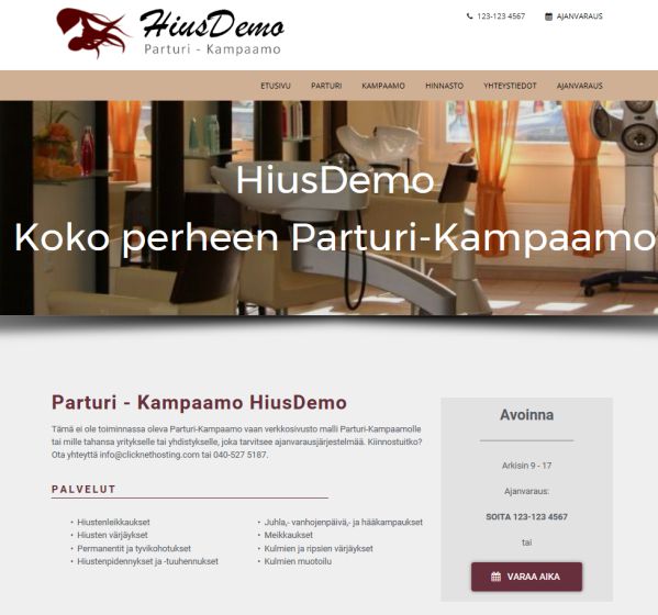 Nettisivut ajanvarauksella